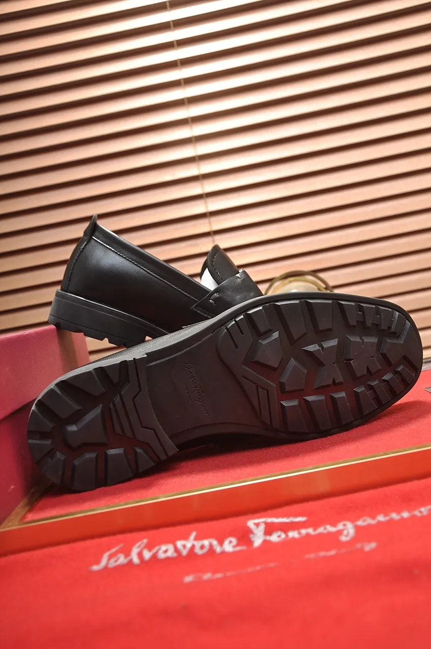 Men's shoes 💰500💶[Ferragamo/Ferragamo] The latest model in the counter. Original imported open-sided high-quality cowhide hand-woven + imported 🐂 cowhide + original luxury metal buckle + original combination outsole. Comparison without pressure 38--44🎉